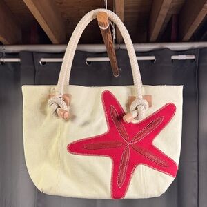 Braciano Red and Cream Starfish Tote
